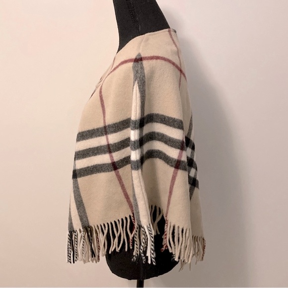 Burberry London Signature Nova Check  Poncho/Cape 100% Lambswool One Size - Picture 2 of 8